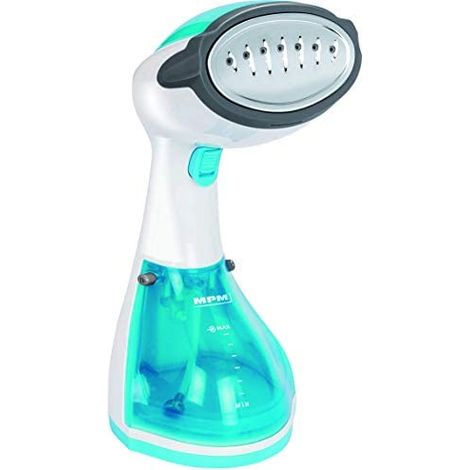 Ferro da Stiro a Vapore MPM MZP-01 con Piastra in Acciaio Inox da 1200W, Design Satinato e Trasparente, Colore Blu e Bianco (1/4)