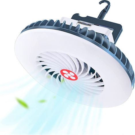 Lampe Ventilateur Camping LED - 54 LED 500 Lumen - Ventilateur Portable Rechargeable USB - Aimant et Crochet de Suspension - Pour Tente Camping Extérieur Bureau (1/5)