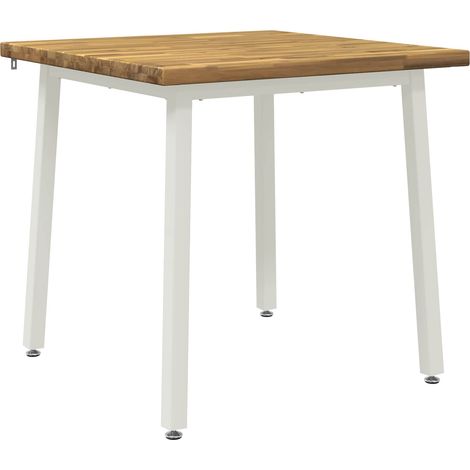 90 x 90 x 75 cm Bois d'Acacia Massif Blanc Carré vidaXL (1/5)