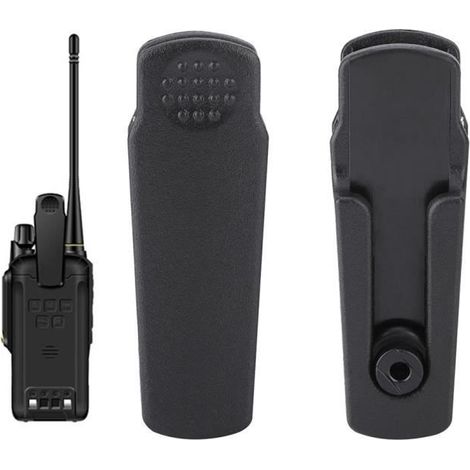 HURRISE Clip de ceinture pour talkie-walkie, lot de 10, étanche, noir, compatible avec BAOFENG UV-9R Plus-AquaForge (1/4)