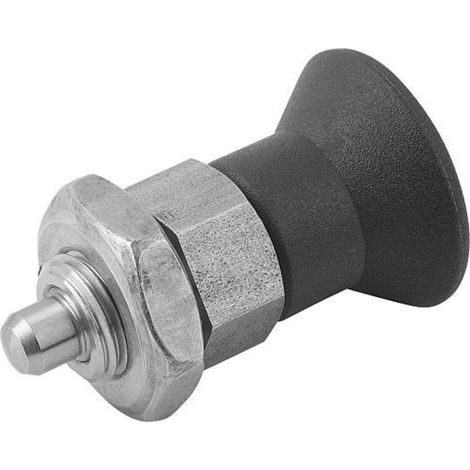 KIPP Arretierbolzen GR.4 M20x1,5 D10 Form B ohne Rastnut mit Kontermutter (1/3)