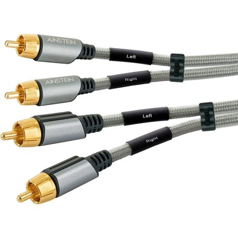 AINSTEIN Audio Cinch Kabel 2,5m, 2x Cinch Stecker 2x Cinch Stecker (1/4)