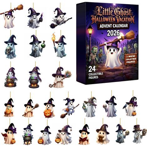 Halloween-Adventskalender – Überraschungsbox – 24-Tage-Countdown – Flacher Acryl-Anhänger – Überraschungsbox C (1/3)