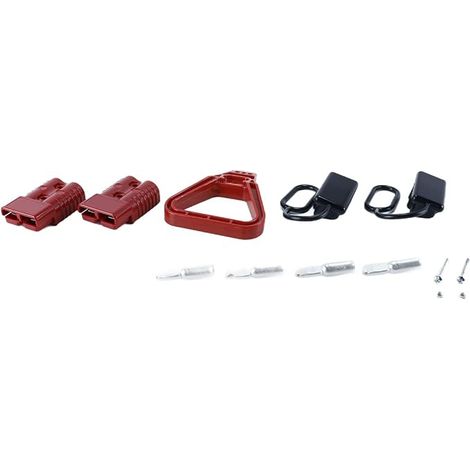 Kit de conectores de batería Anderson 175A, cables de arranque de conexión rápida de 600V con asa y cubierta para autocaravanas y remolques (rojo) (1/5)