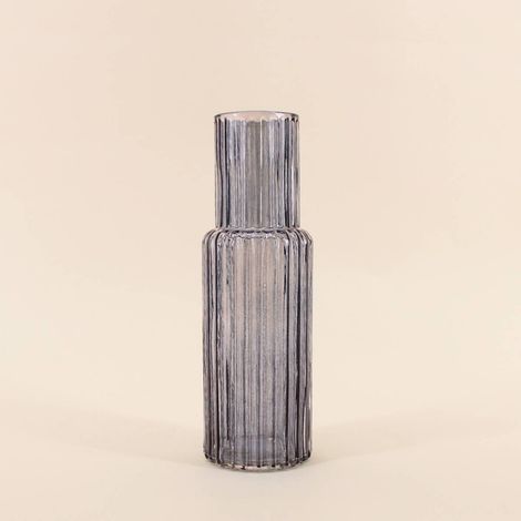 Vase en verre strié, H25cm