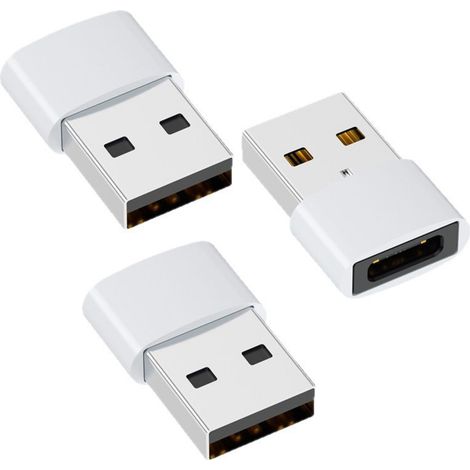 Adaptateur de câble de données pour téléphone portable en plastique blanc (lot de 3) (1/5)