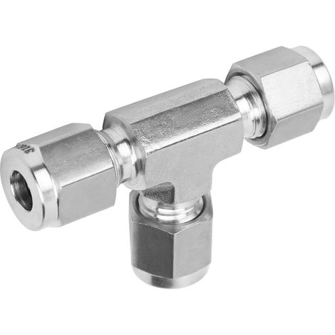 Raccord à bague de serrage, té de même diamètre, acier inoxydable 316, pièce forgée SS-600-3Ф1/4 (1/5)