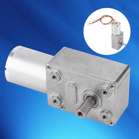 Moteur à engrenage à vis sans fin sans balais avec alimentation CC 12/24 V, réduction de vitesse 4150 tr/min (24 V 18 tr/min) (1/5)