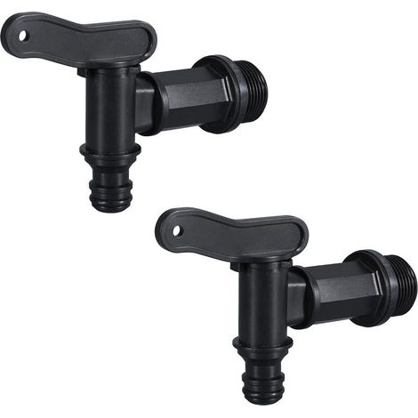 Robinet cuve Plastique,Adaptateur de boîte de Rangement d'eau IBC,Adaptateur Robinet Tuyau arrosage,pour recuperateur Eau de Pluie, avec Joint, Contre-écrou et raccord de Robinet, 3/4" (2PCS) (1/5)
