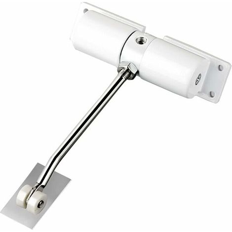 Ferme-porte automatique réglable en alliage de zinc - Pour usage domestique ou commercial - Blanc