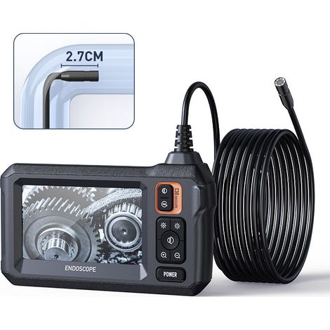 Cámara de inspección endoscópica industrial, boroscopio IPS de 4,3" para alcantarillado, cámara tipo serpiente impermeable IP67 con 8 luces LED y cable semirrígido de 5 m, de DEBUNS (1/5)