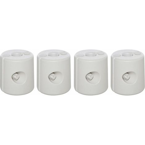 RHG Lot de 4 Poids de lestage cylindrique pour tonnelle Barnum Tente dim. Ø 22 / Ø 24 x 25H cm polyéthylène Blanc