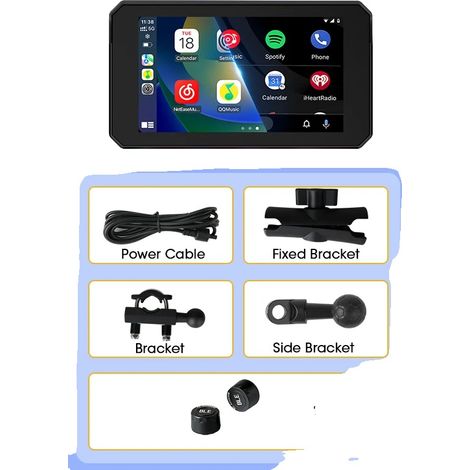Monitor de presión de neumáticos TPMS, diseño impermeable, doble conectividad, pantalla PNDTMPS de 5 pulgadas (1/2)