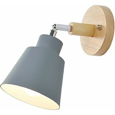 Wooden wall lamp bedside wall lamp bedroom wall lamp kitchen modern wall lamp wall lamp wall lamp (gray) (1/5)