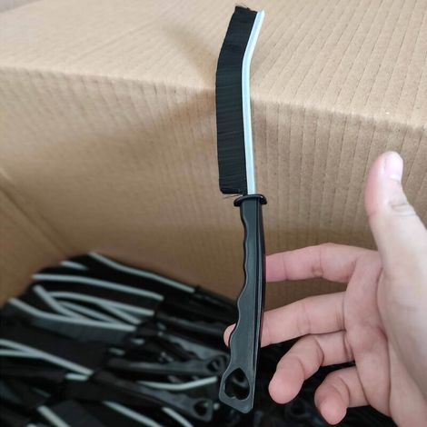 KZQ Confezione da 3 spazzole multifunzionali per la pulizia di fessure, con setole dure, per la pulizia di bagni, cucine, piastrelle, finestre e fessure. (1/4)