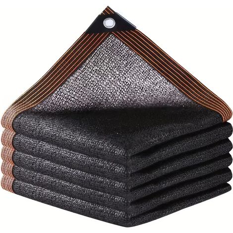 (Noir, 3x3M) Filet d'ombrage, bloquant 90% des UV, avec perforations, convient aux pergolas, serres, jardins et patios. (1/5)