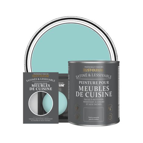 Peinture pour Meubles de Cuisine, Finition Satinée - Bleu-vert (1/3)
