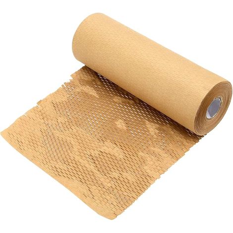 Papier d'emballage Nid d'abeille 25cmx20m Rouleau Papier Kraft Nid d'abeille Marron Papier Emballage Protection Papier Emballage Déménagement pour Vase Assiette Verre Cadeaux et Articles Fragiles (1/5)