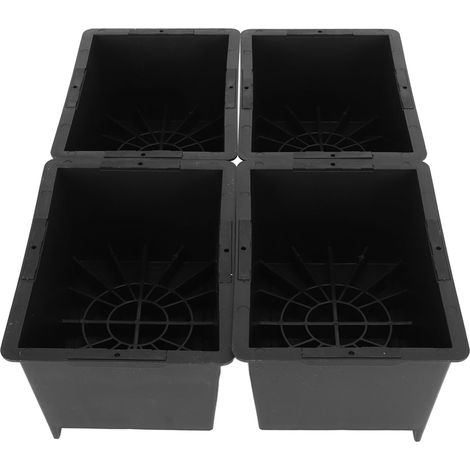 Juego de 4 elevadores de cama apilables antideslizantes de ABS, para cama, escritorio, sofá, mesa, color negro, 10 cm (4 pulgadas). (1/5)