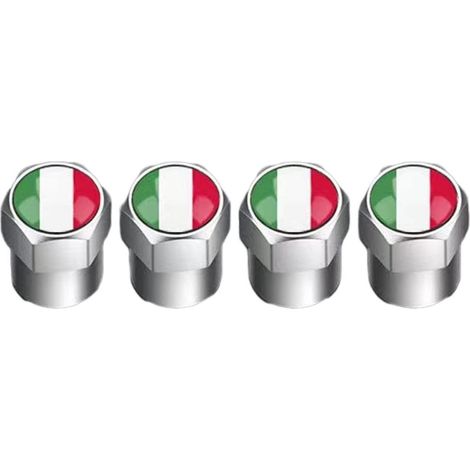 Bouchons de valve aluminium drapeau italien pour voiture moto vélo (1/5)