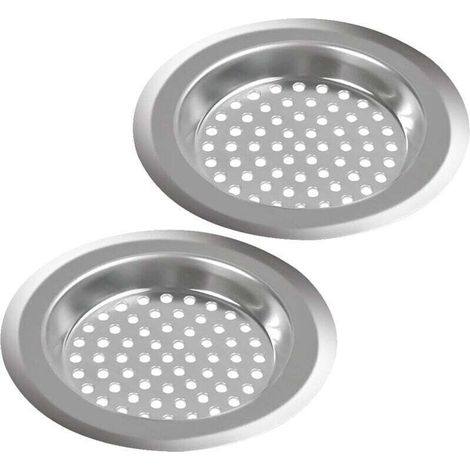 Bonde évier--2Pcs Filtre évier Cuisine,Filtre à évier en Acier Inoxydable,Filtre Lavabo Salle de Bain,Grille pour évier Cuisine pour Isoler les Scories et Empêcher des Débris Obstrués-60mm