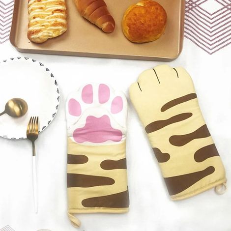 Guantes de horno de algodón, guantes resistentes al calor de 31 cm, guantes para barbacoa (1/3)