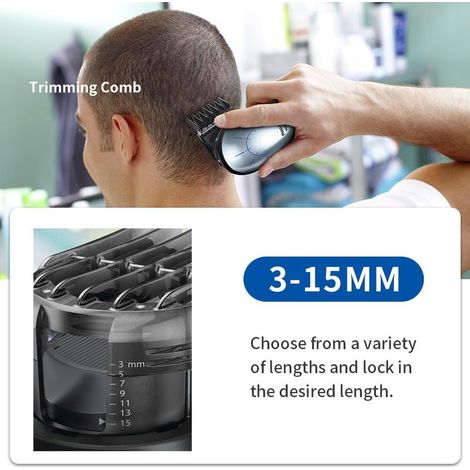 YanBan Ersatzkamm für Haarschneidemaschinen 3-15 mm, kompatibel mit Philips QC5510, QC5530, QC5550, QC5560, QC5570, QC5580 (1/3)