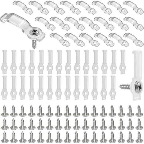 200 Pièces Clips de Bande Lumineuse LED Lighting Clips de supports de fixation pour Bande Lumineuse Supports de Fixation Clips LED Strip Vis Incluses (1/5)