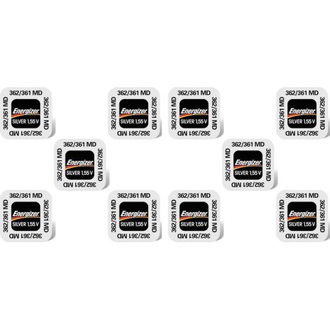 .10 piles Energizer 362/361.