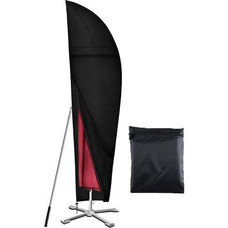 Housse Parasol Déporté de 2,7m à 3,4m, Robuste Tissu Oxford 420D, Iimperméable, Anti-UV Housse de Protection Parasol Deporte avec Grilles D’aération (265x40/70/50cm) - Noir (1/5)