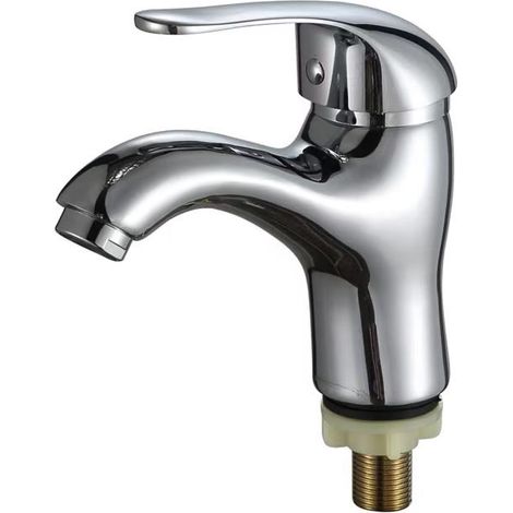 Robinet de lavabo en alliage, modèle ouvert, monotrou à quatre points, vertical, eau froide