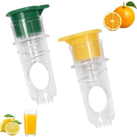 2 Pezzi Spremiagrumi per Limoni Manuale, Spremiagrumi Portatile con Filtro Integrato, Estrattore di Succo per Limoni, Mandarini, Arance (1/5)