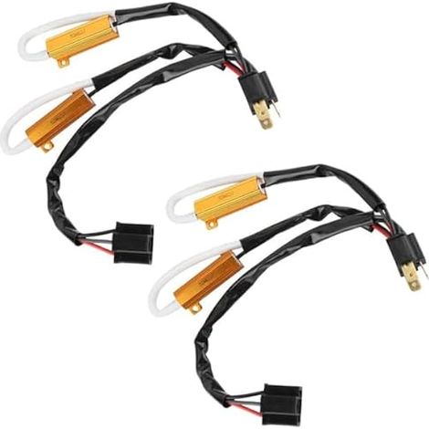 Adaptateur De Câblage H4 9003 avec Décodeur À Double Résistance, Annulateur D'erreur Et Conversion HID pour Phares Et Feux Antibrouillard De Voiture Ou SUV (50 W, 6 Ω) (1/5)