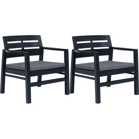 Maison Exclusive - 3-tlg. Garten-Essgruppe Anthrazit Kunststoff