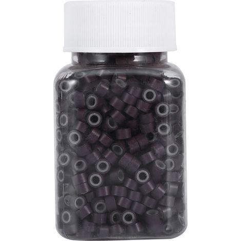 1000 Anneaux de Liaison en Silicone Professionnel pour Extensions Capillaires (Marron) (1/3)