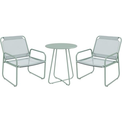 Ensemble table et chaises de jardin 3 pièces, 1 table + 2 chaises, adapté pour jardin et patio, meuble extérieur design moderne pour terrasse