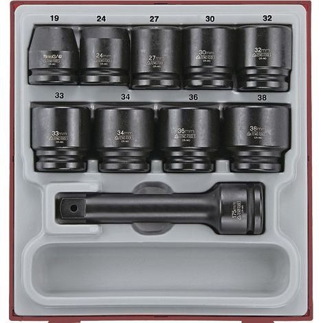 Jeu de douilles à choc TT2 tray 3/4" 19- 38mm 16 pièces Teng Tools TTD9416