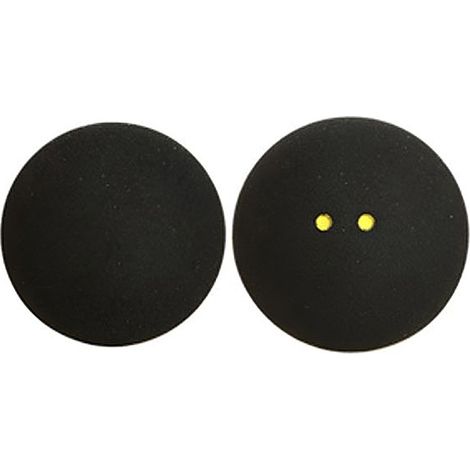 Lot de 2 balles de squash à deux points jaunes, balles d'entraînement à basse vitesse en caoutchouc noir, idéales pour les sports de plein air. (1/5)