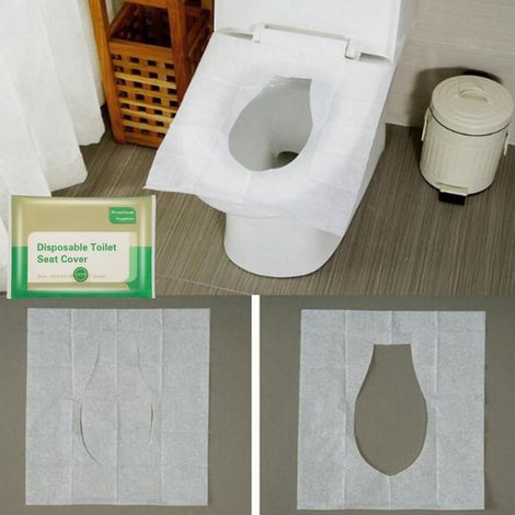 Couvre-Abattant Pour Toilette - Jetable - Soluble Dans L'Eau - Convient À Tous Les WC Standards - 10 Pièces (1/5)