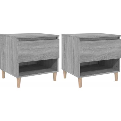 Set di 2 comodini con cassetto 50 x 46 x 50 cm in legno ingegnerizzato grigio DEC035748