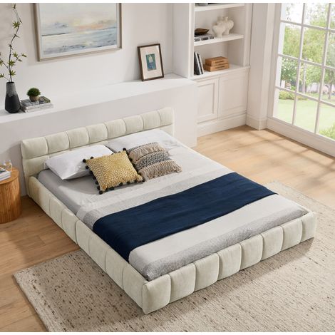 Letto letto matrimoniale imbottito 160x200 chenille OKMYHOME