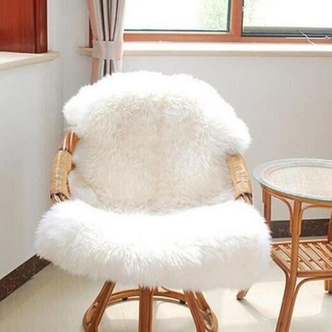 Cheap-Blanc 60x90cm Art Tapis Salon Carpet Tapis Chambre d'enfant Tapis Imitation Mouton Tapis Couverture de Fourrure Fausse (1/4)