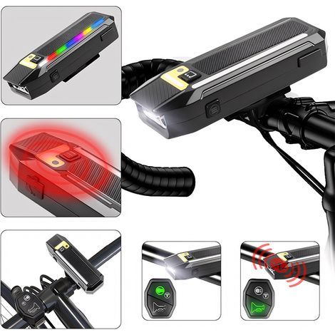 Fahrradlicht – Modell Q07L (2400 mAh IPX4) – Fahrradlicht/Rücklicht/Fahrradhupe/Nachtlicht/Pendlerlicht – Sicherheit beim Radfahren/Sicherheit bei Nacht (1/5)