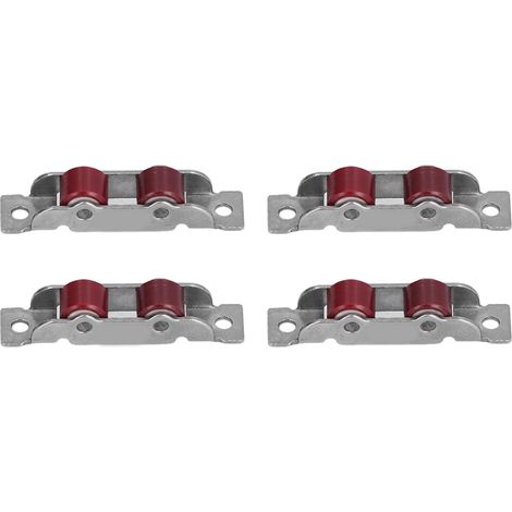 Ensemble de 4 poulies de fenêtre à double roue avec vis pour portes et fenêtres coulissantes (1/5)