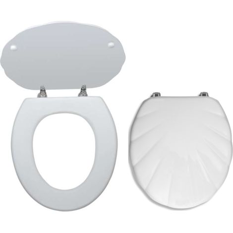 Sedile WC in MDF, tazza bianca (1/2)