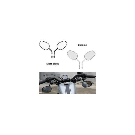 Espejos retrovisores para motocicleta, espejos Harley, espejos de metal de alta calidad, compatibles con los espejos Harley 883 (negros). (1/4)