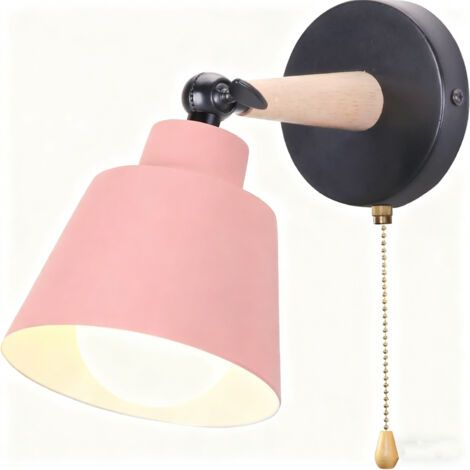 royaluxe- Applique Murale Moderne Applique Murale Rétro Minimaliste Lampe Murale D'Intérieur Nordique E27 Rose (1/5)
