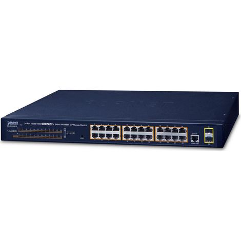 Planet IPv4, switch gestito 802.3at a 24 porte, modello GS-4210-24P2S