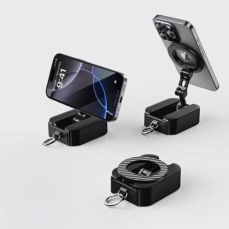 Support Téléphone Magnétique Pliable 360° Réglable Multi-Usage Voiture Avion Bureau Voyage (1/5)