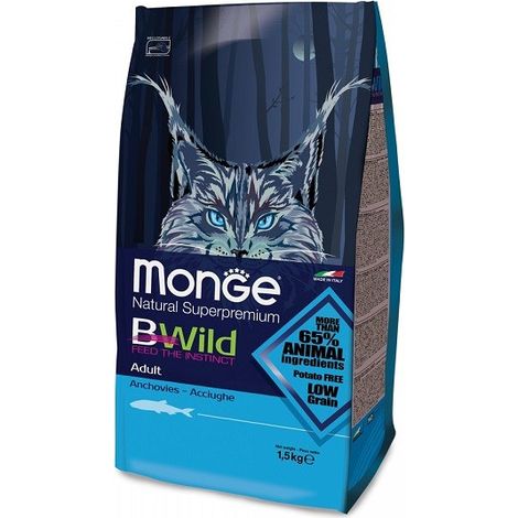 Monge Bwild Adult Acciughe Per Gatti  - Monge Bwild Adult Acciughe Per Gatti - Sacco Da 1,5 Kg